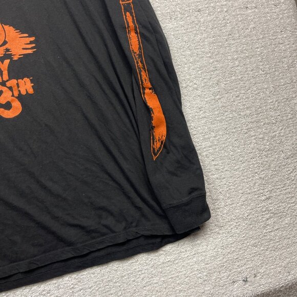 Friday The 13th Black Long Sleeve Men XL T-Shirt Jason Mask w/ Machete Sleeve - Picture 4 of 14